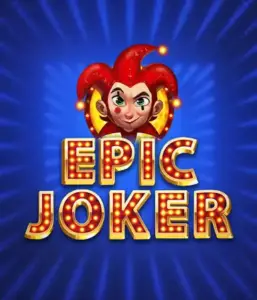 Step into the energetic world of the Epic Joker game by Relax Gaming, featuring a mischievous joker with a vivid hairstyle set against a sparkling blue background. This graphic depicts the joy and humor of classic slots, ideal for fans of classic casino aesthetics, offering a captivating gaming experience.