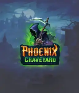 ELK Studios' Phoenix Graveyard game screen, showcasing the mystical graveyard and the legendary phoenix rising from the ashes. The visual highlights the slot's dynamic reel expansion mechanism, alongside its stunning symbols and supernatural theme. The artwork conveys the game's legend of the phoenix's revival, attractive for those interested in mythology.